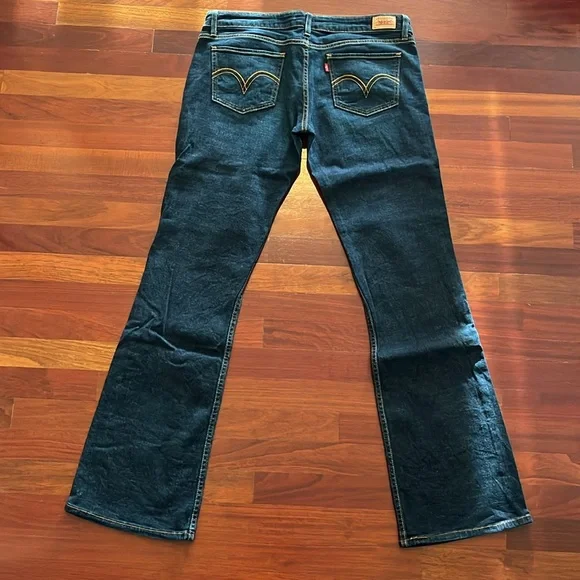 Womens 13 long 524 Levi’s too superlow boot cut jeans dark (actually 35 x 33.5) - Picture 5 of 7